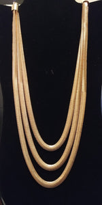 Triple Strand Snake Chain Link Vegan Leather Choker