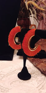 Thread Fringe Open Hoop 18K Gold Plated Earrings