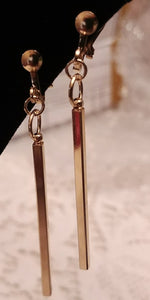 Thin Clylinder Clip On Earrings