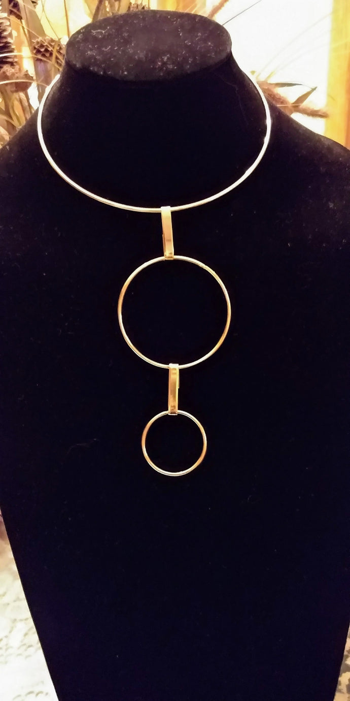Double Layer Loops Pendant Necklace