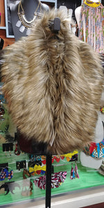 Faux Fur Long Shawl Collar Camel