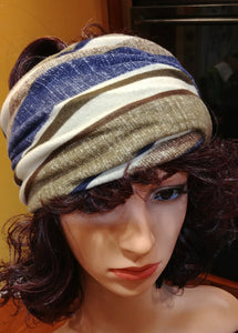 Open Top Cotton Stripped Beanie