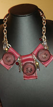 Load image into Gallery viewer, Leatherette Flaps &amp; Wooden Squares Necklace
