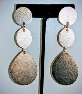 Aluminum Triple Layer Geometric Dangler Push Back Earrings