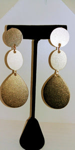 Aluminum Triple Layer Geometric Dangler Push Back Earrings