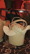 Load image into Gallery viewer, Straw Bucket Tulip Shape Drawstring Pouch Tote
