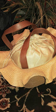 Load image into Gallery viewer, Straw Bucket Tulip Shape Drawstring Pouch Tote
