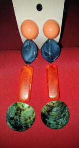 Orange & Green  Earrings