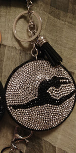 Rhinestone Ballerina Silver Plated Keychain