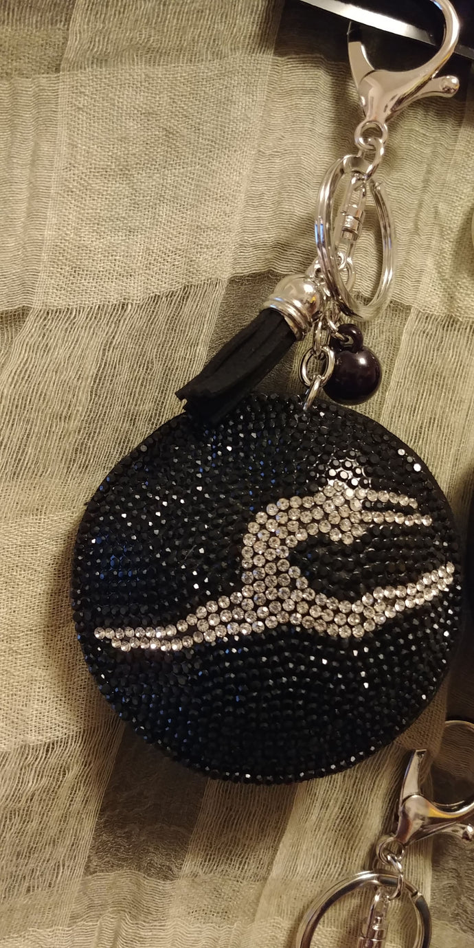 Rhinestone Ballerina Silver Plated Keychain