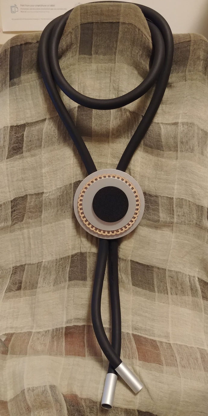 Rubber Rolled Rope Oversized Circular Bolo Tie 25