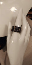 Load image into Gallery viewer, Braided Black Enamel Gold Plated CZ Ring
