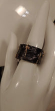 Load image into Gallery viewer, Braided Black Enamel Gold Plated CZ Ring
