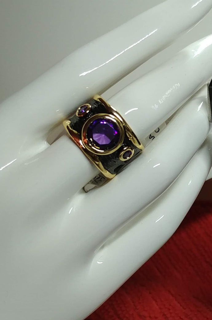 Black Gun CZ Ring
