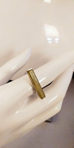 Handmade Sterling Silver Green Serpentine Gemstone Ring - Adjustable