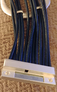 Leather Multi Strand Wrap Matte Silver Ctr. Magnetic Closure Bracelet