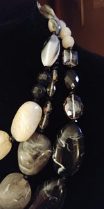 3 Strand Resin & Crystal Gold Plated Claw Clasp