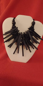 Handmade Multi Layered Wooden Cylinders Claw Clasp Necklace