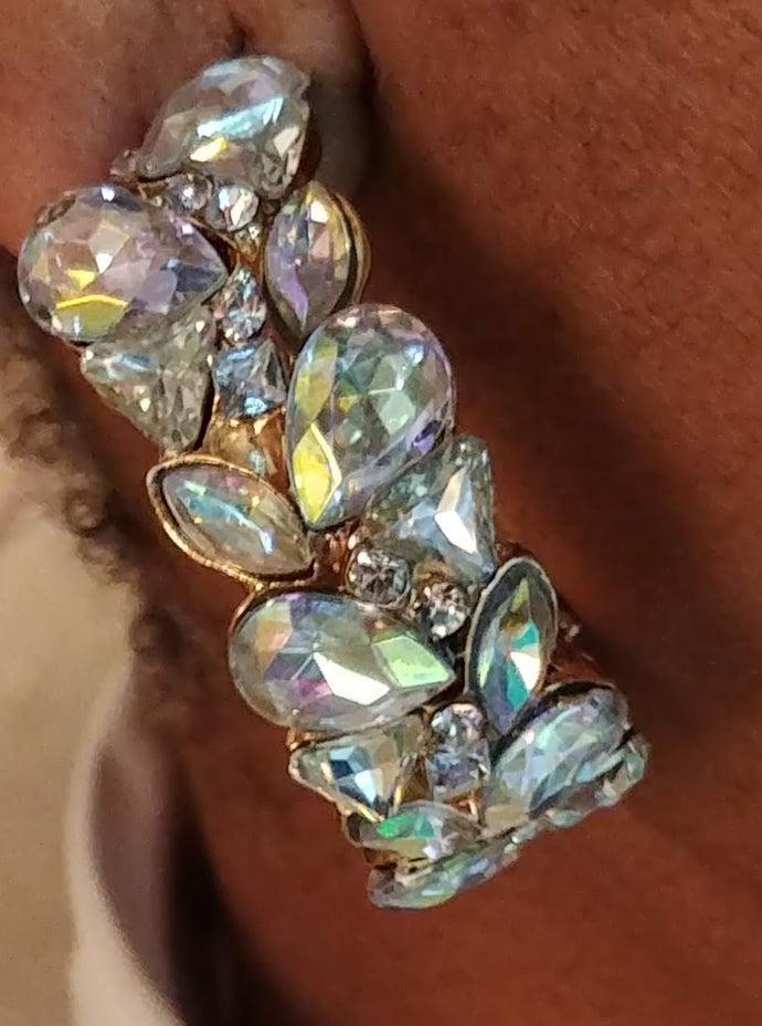 Oversized Aurora Borealis Crystal Earrings