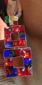 Three-Tier Rhinestone Earrings