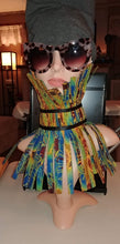 Load image into Gallery viewer, Ethnic Print Wax Fabric Spiked Choker Multi Color Red Aqua
