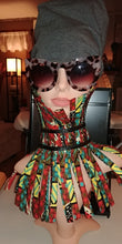 Load image into Gallery viewer, Ethnic Print Wax Fabric Spiked Choker Multi Color Red Aqua
