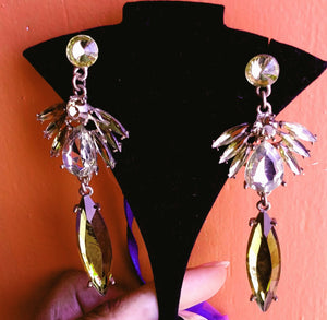 Light Champagne Crystal Cocktail Earrings