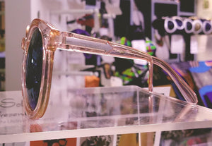 Pink Transparent Frame Sunglasses with Pink Mirror Lens