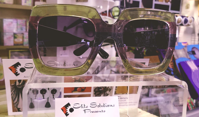 Oversized Square Frames Gradient Lens Sunglasses