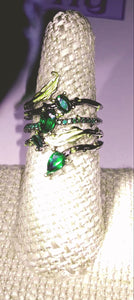 Black & Gold Tree Branch with CZ Stones Gold Plated
