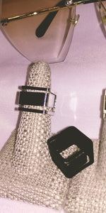 Open Frame Squares Adjustable Ring