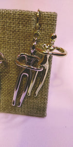 Large Silver & Gold Hugging Couple Gold Endless 8mm Hoops