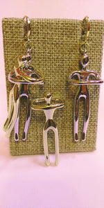 Large Silver & Gold Hugging Couple Gold Endless 8mm Hoops