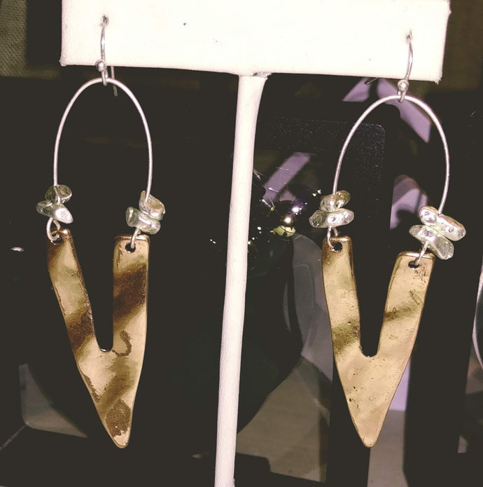 V-Shaped Dangler Earrings