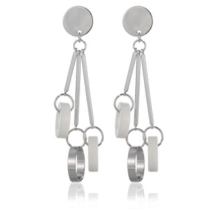 Round, Hollow Dangle Drop Earrings