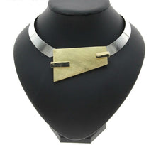Load image into Gallery viewer, Gold Silver Etched Choker Necklace
