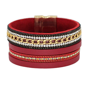 Leather / Crystal Cuff