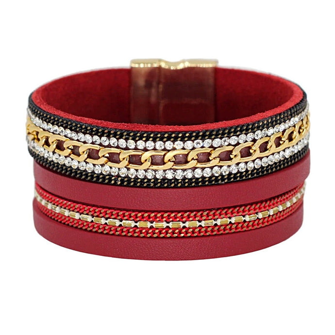 Leather / Crystal Cuff