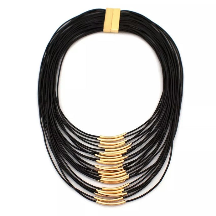 Black Multi Layer Rope Necklace