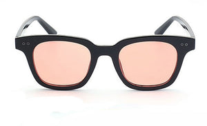 Rose Lens Black Frame Driving Sunglasses