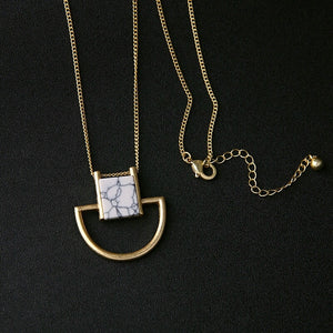 Antique Gold Simulated White Stone Necklace