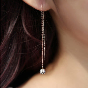 Caged CZ / 18K Gold Plated Dangle Earrings