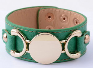 Leather & Gold Snap Cuff