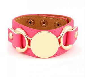 Leather & Gold Snap Cuff