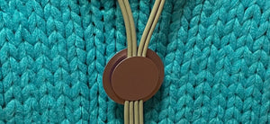 Thin Gray Rolled Rubber Non-Slip Bolo Style with Pendant 52” Necklace