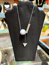 Load image into Gallery viewer, Gray Orb Triangle Cylindric Necklace
