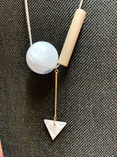 Load image into Gallery viewer, Gray Orb Triangle Cylindric Necklace
