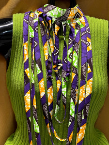 Fabric Pendant Strips Choker
