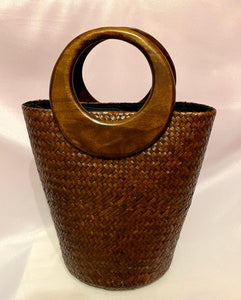 Handbag Deep Bucket Woven Straw