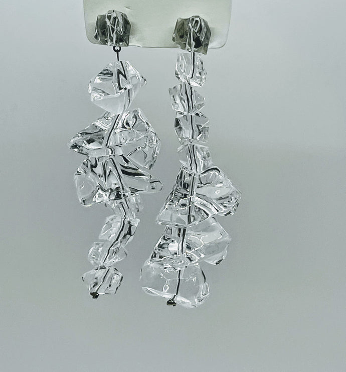 Earrings Geometric Ice Crystals